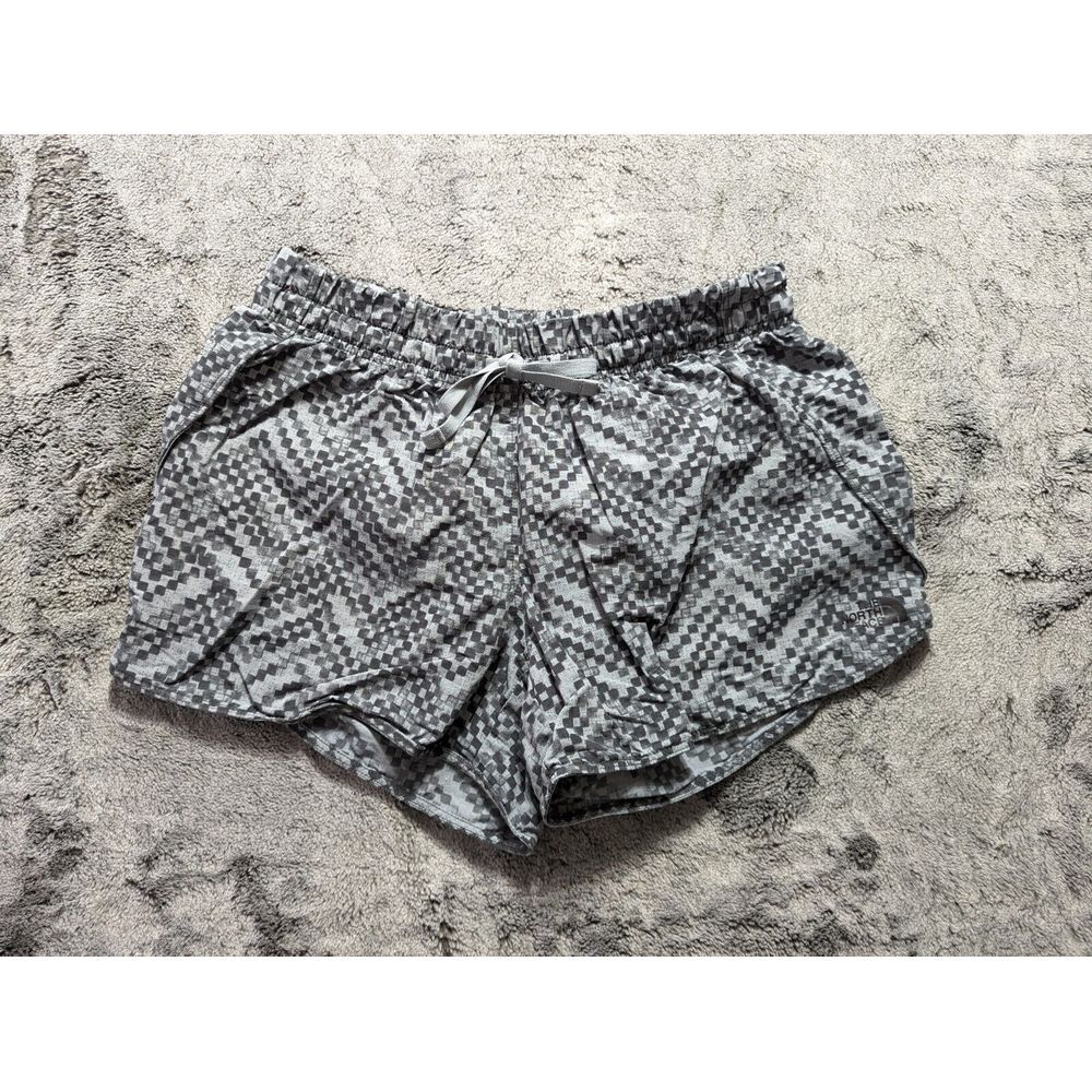 The North Face Pull On Shorts Women's Size Medium Gray Checkered